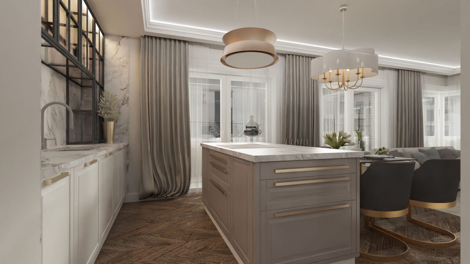 Apartament luksusowy_kuchnia z wyspą