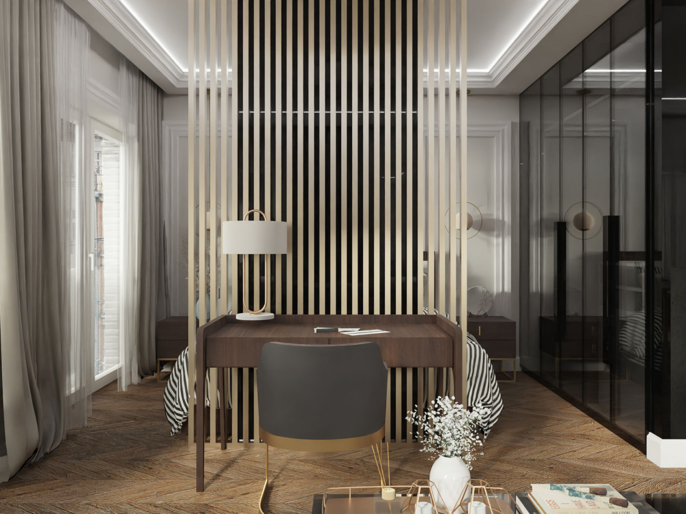 Apartament luksusowy_widok na oddzieloną sypialnię