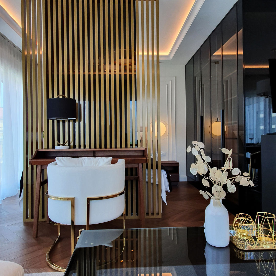 Apartament luksusowy_miejsce do pracy i widok na sypialnię 2