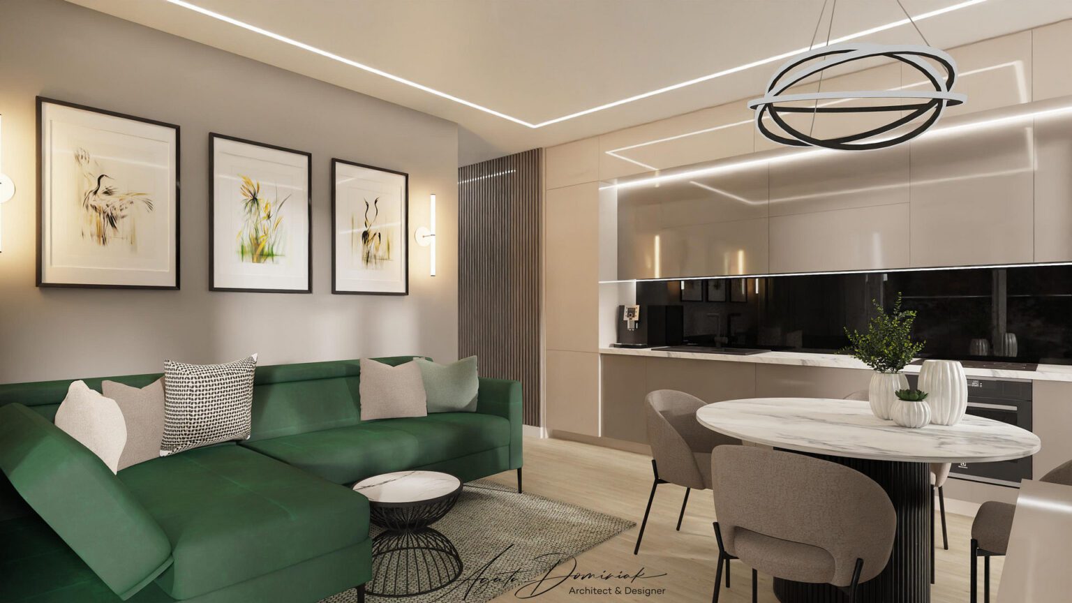 Apartament nad morzem_salon widok 1