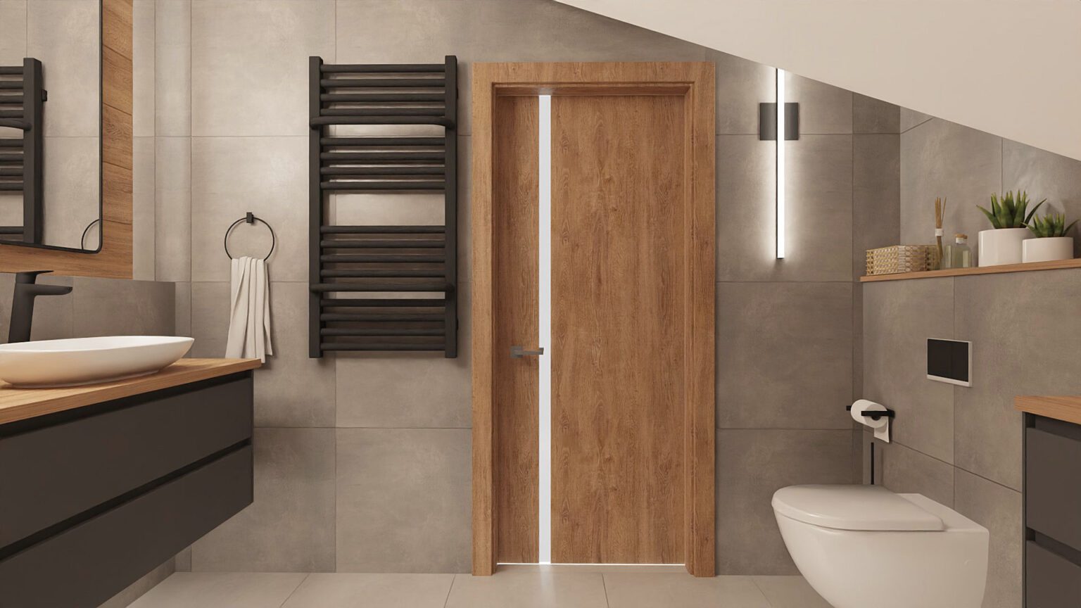 Dom nowoczesny__łazienka na poddaszu_widok 3