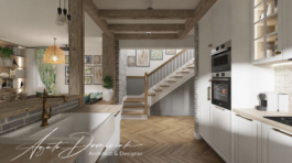 Dom prywatny pod Wrocławiem_kuchnia i schody