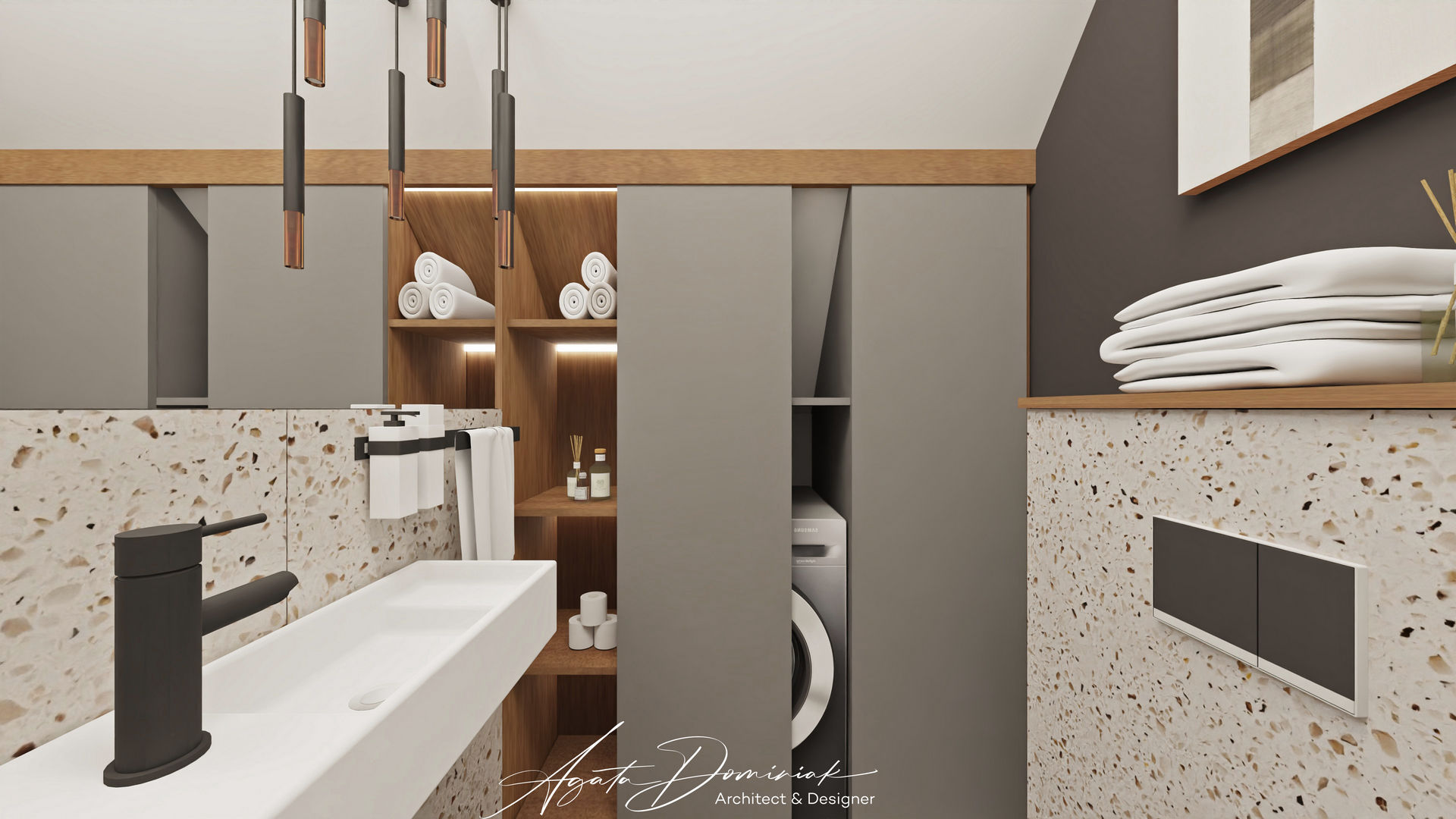 Dom w górach _toaleta na poddaszu_widok 1