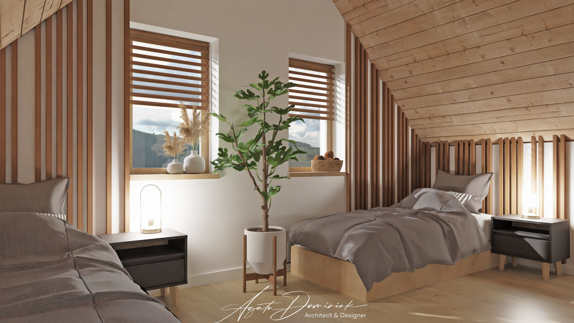 Dom w górach _pokój na poddaszu_widok 1