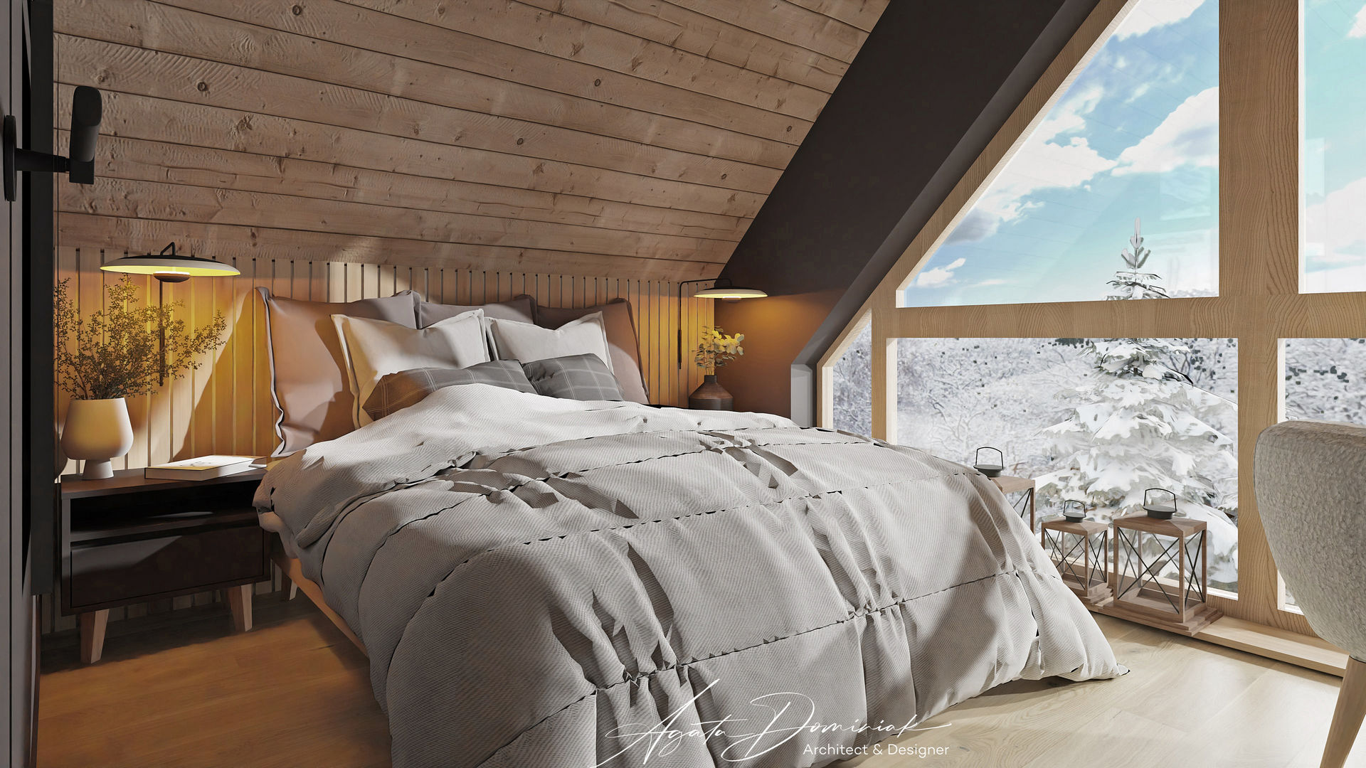 Dom w górach _sypialnia_widok 2