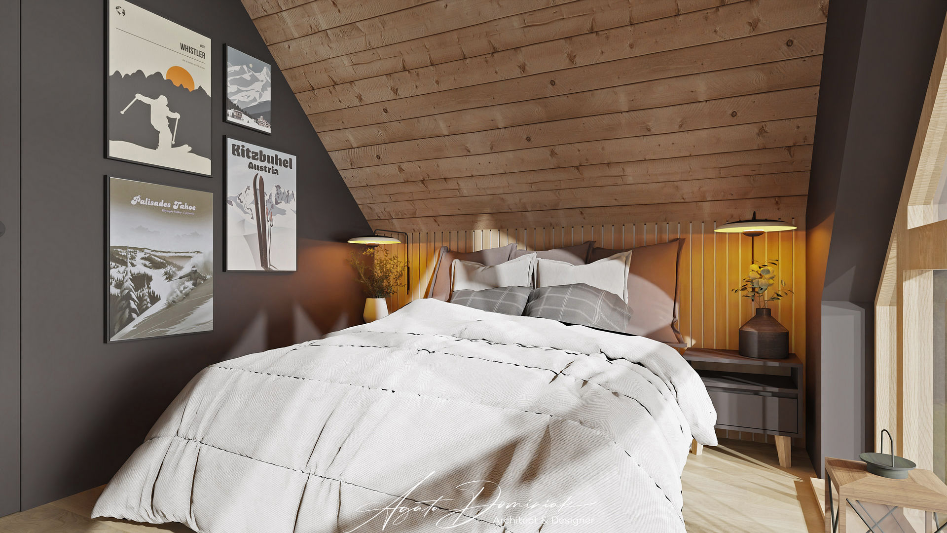 Dom w górach _sypialnia_widok 3