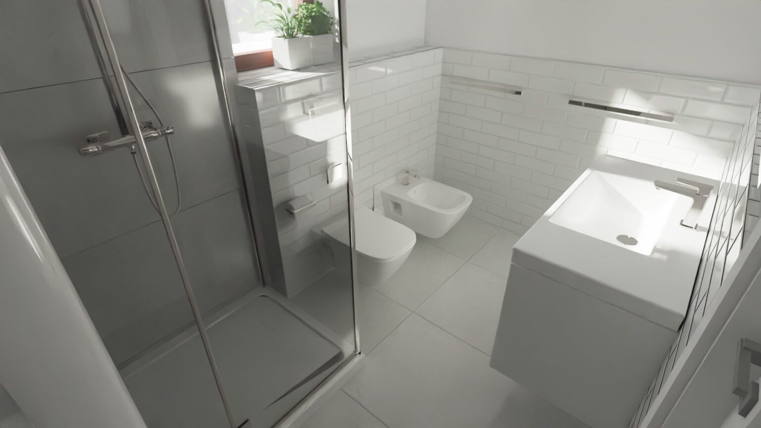 Metamorfoza domu wakacyjnego_łazienka na poddaszu_widok 1