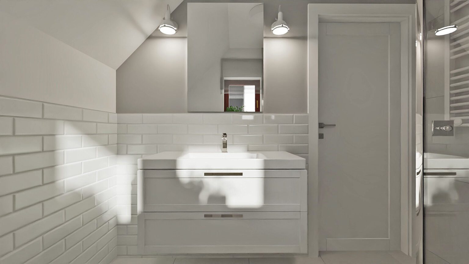 Metamorfoza domu wakacyjnego_łazienka na poddaszu_widok 2