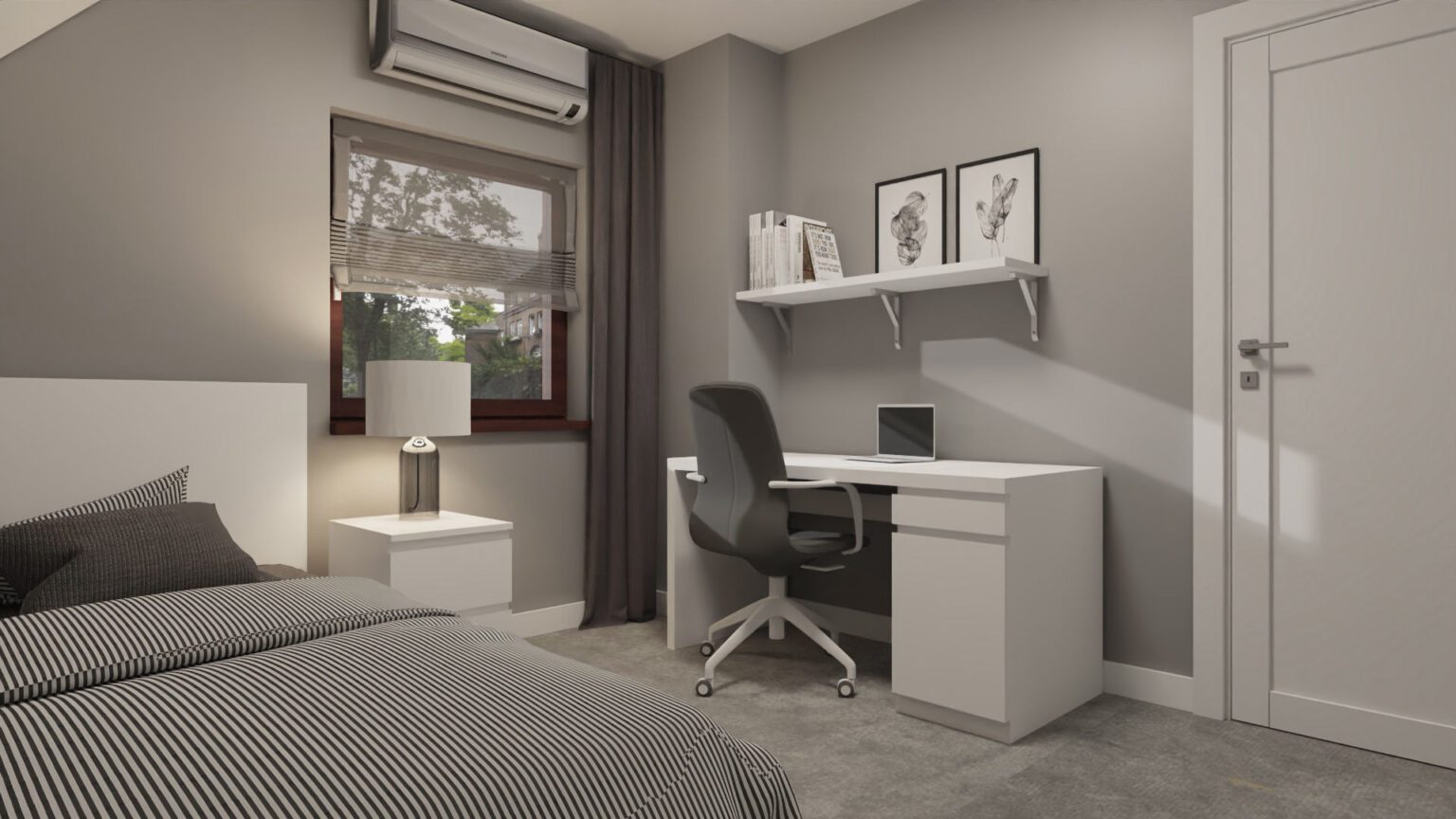 Metamorfoza domu wakacyjnego_pokój syna_widok 2