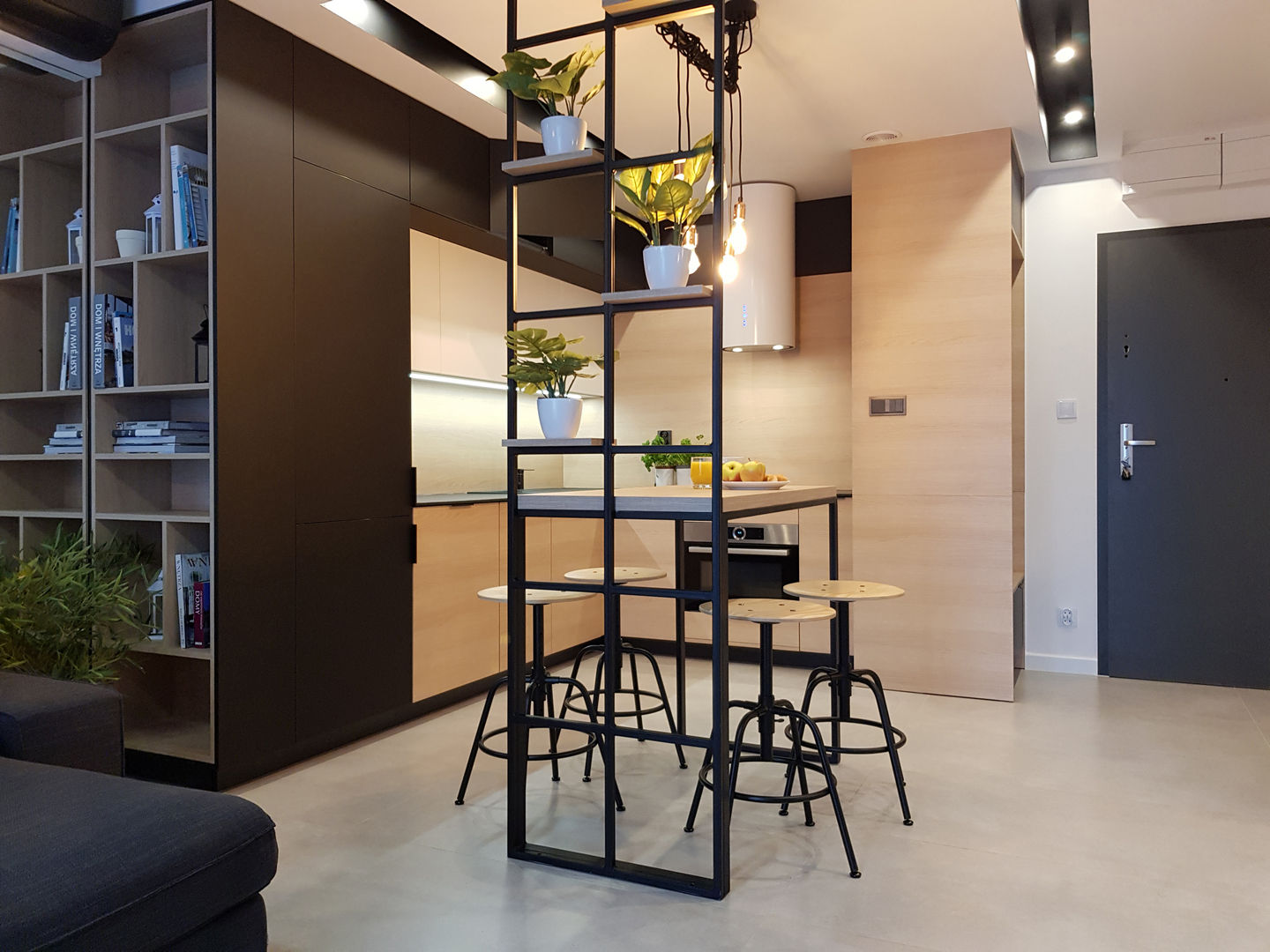 Mieszkanie loftowe_salon_widok 16