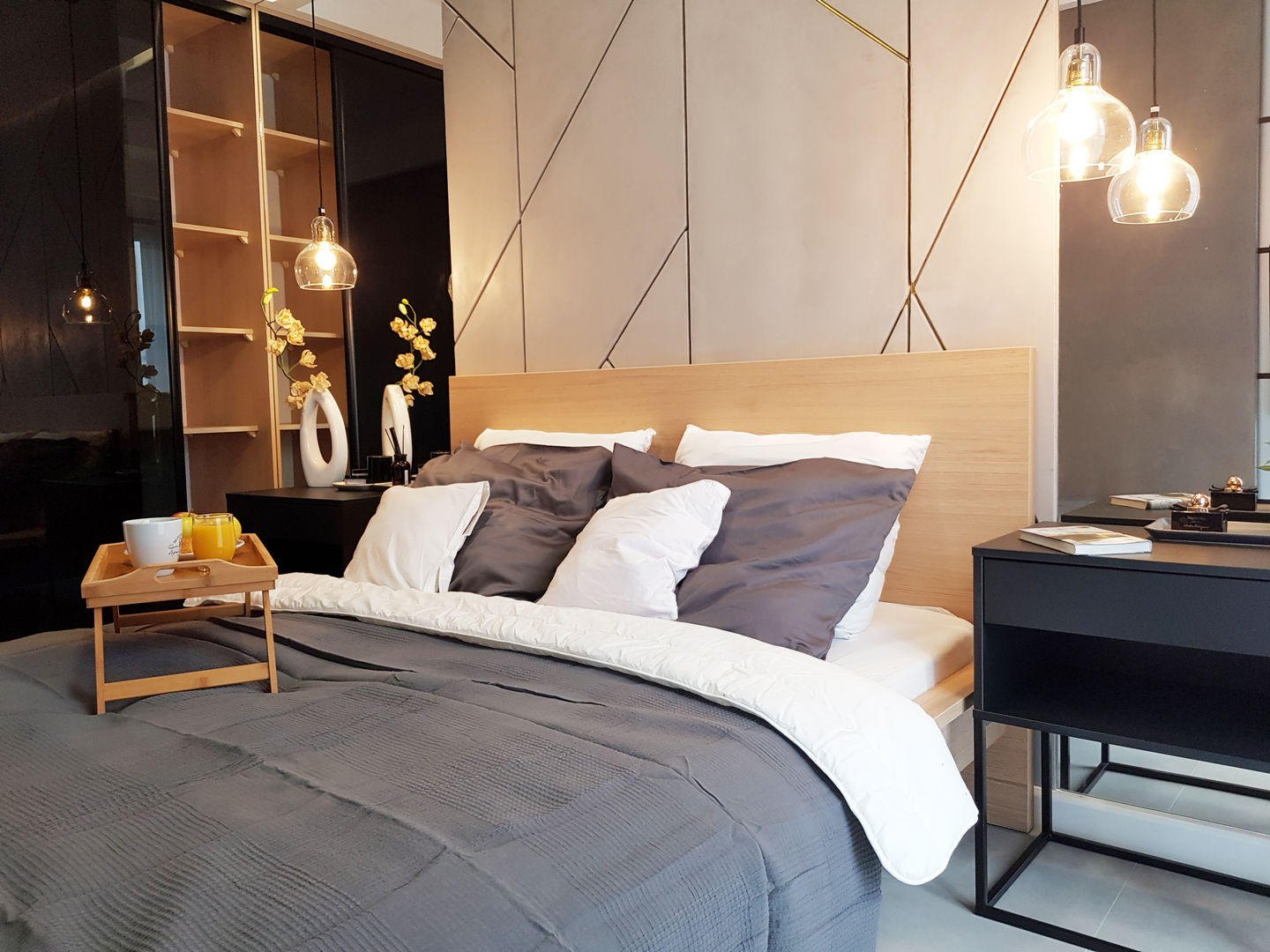 Mieszkanie loftowe_sypialnia_widok 3