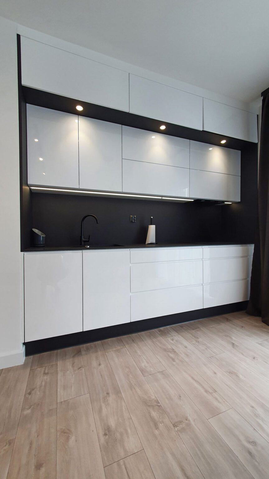 Mieszkanie monochrome_kuchnia z jadalnią wid 5