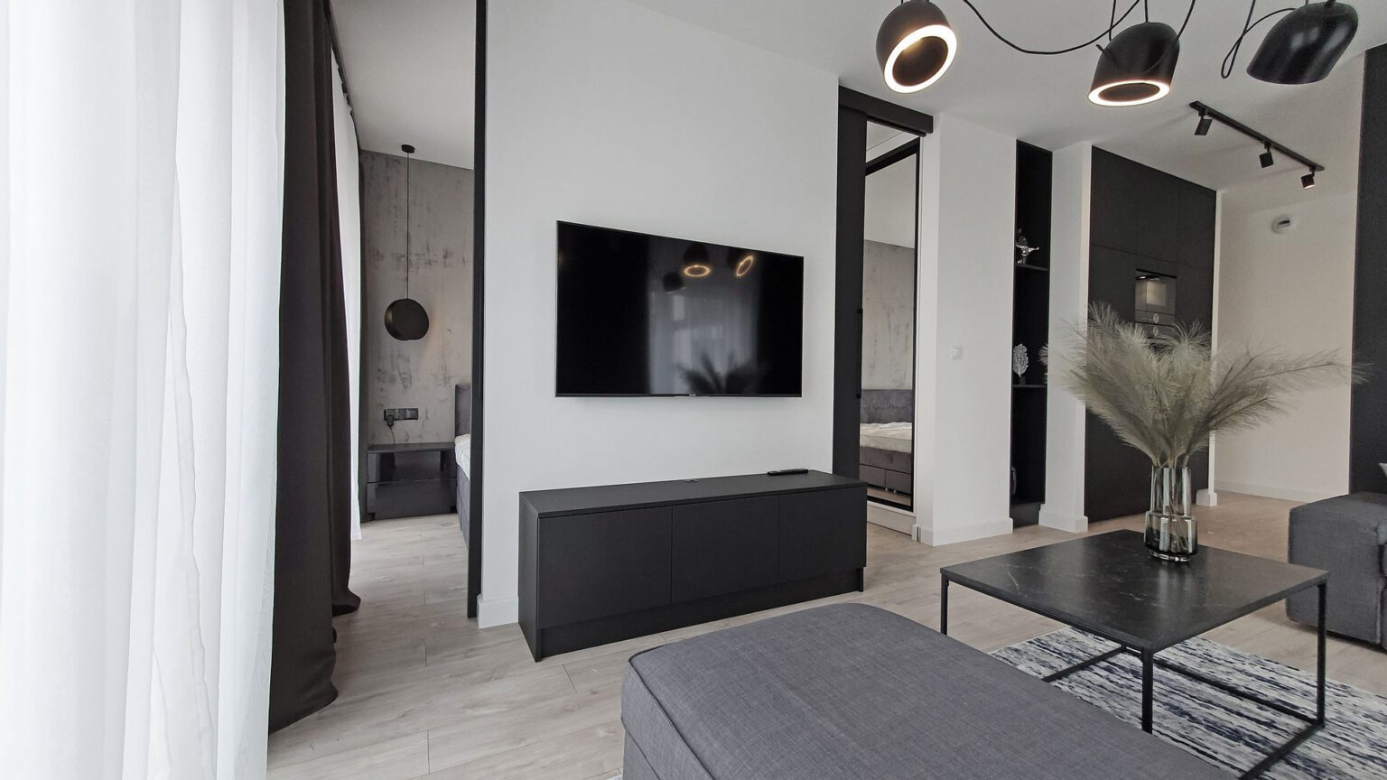 Mieszkanie monochrome_salon wid 1