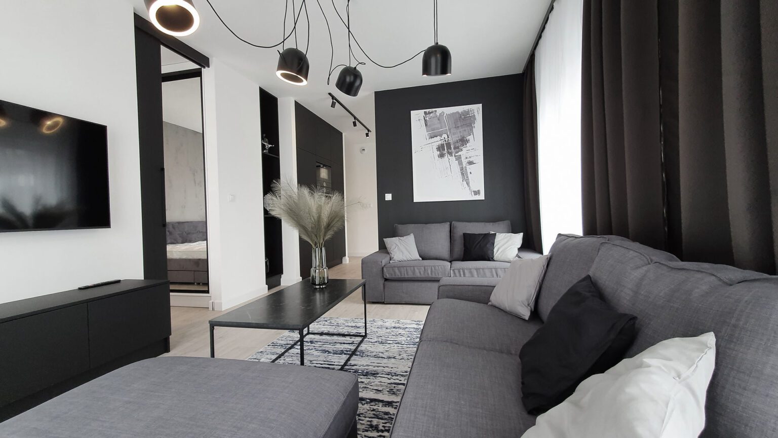 Mieszkanie monochrome_salon wid 2