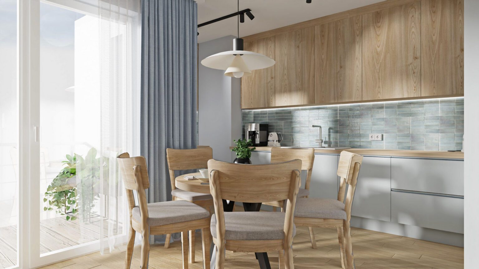 Mieszkanie we Wrocławiu_salon z kuchnią_widok 11a