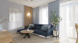 Mieszkanie we Wrocławiu_salon z kuchnią_widok 3