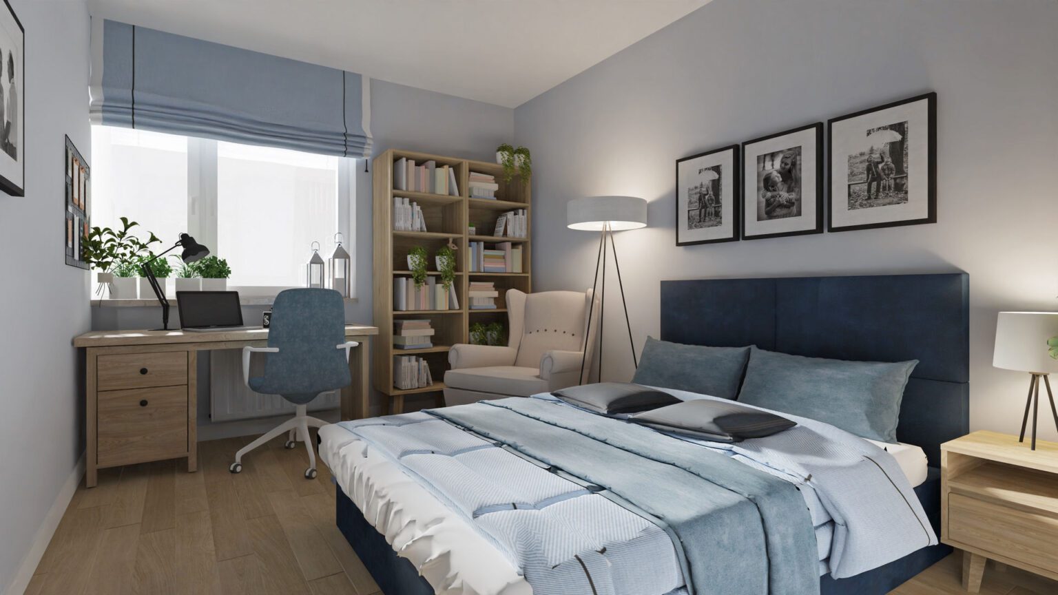 Mieszkanie we Wrocławiu_sypialnia_widok 1